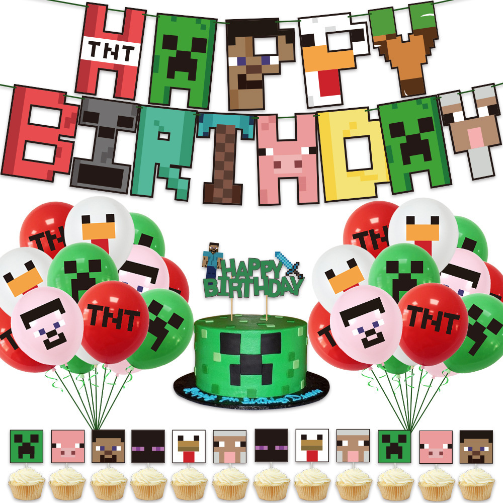 Party Games Minecraft - ﻿ 38 قطعة في المجموعة لتزيين
